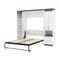 Bestar Orion 98W Full Murphy Bed with Narrow Storage Solutions (99W), White & Walnut Grey 116861-000017 - alternate 4